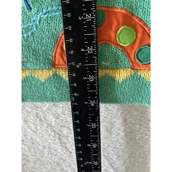 QUACKER FACTORY Summer Theme Cardigan Appliqué Sequins Size Large Button Front - Picture 10 of 10